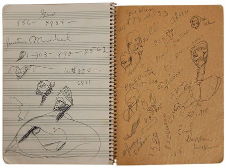 Lot #7144 Miles Davis?s Personal Notebook With Extensive Musical Compositions, Drawings, and Notes - Image 3
