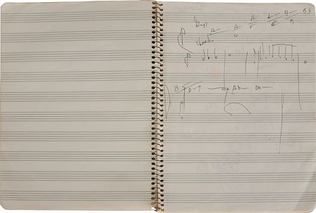 Lot #7144 Miles Davis?s Personal Notebook With Extensive Musical Compositions, Drawings, and Notes - Image 12