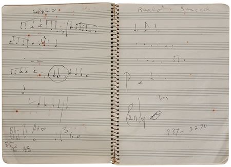 Lot #7144 Miles Davis?s Personal Notebook With Extensive Musical Compositions, Drawings, and Notes - Image 13