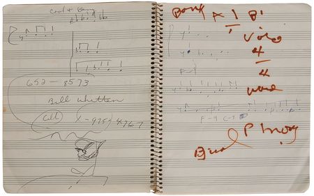 Lot #7144 Miles Davis?s Personal Notebook With Extensive Musical Compositions, Drawings, and Notes - Image 14