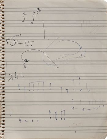 Lot #7144 Miles Davis?s Personal Notebook With Extensive Musical Compositions, Drawings, and Notes - Image 15