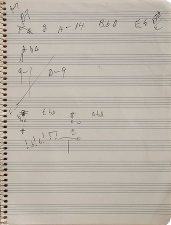 Lot #7144 Miles Davis?s Personal Notebook With Extensive Musical Compositions, Drawings, and Notes - Image 16