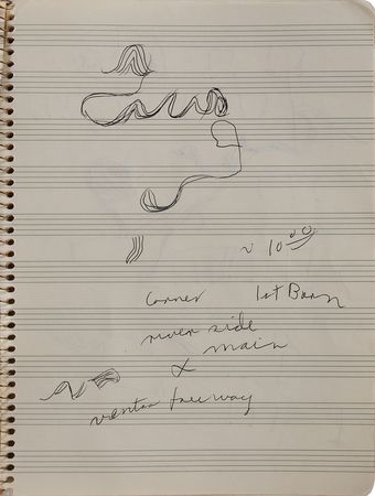 Lot #7144 Miles Davis?s Personal Notebook With Extensive Musical Compositions, Drawings, and Notes - Image 17