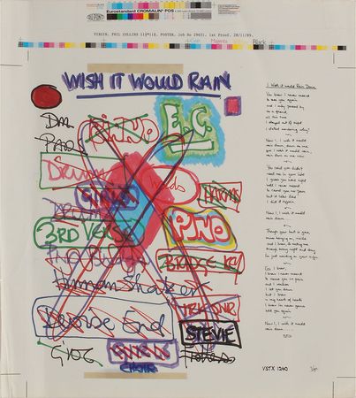 Lot #7313 Phil Collins Handwritten Lyrics - Image 1