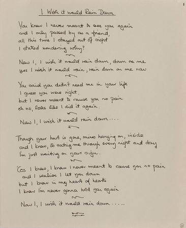 Lot #7313 Phil Collins Handwritten Lyrics - Image 2