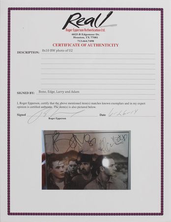 Lot #7326 U2 Signed Photograph - Image 3