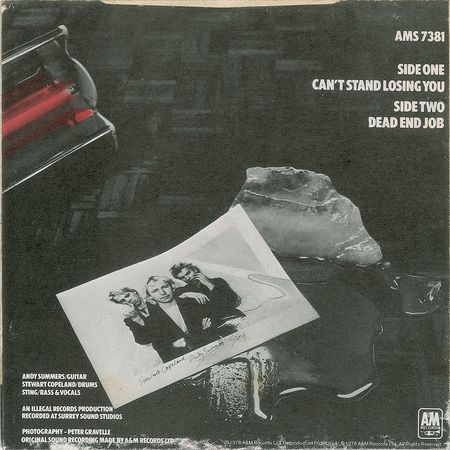 Lot #7241 The Police Signed 45 RPM Sleeve - Image 2