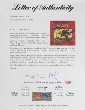 Lot #7225 Eagles Signed CD - Image 3