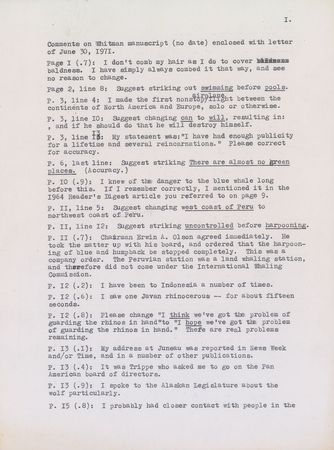 Lot #263 Charles Lindbergh: Lindbergh focuses on his conservation efforts: ?Only a fraction of my life for the last forty years has been devoted to aviation? - Image 1