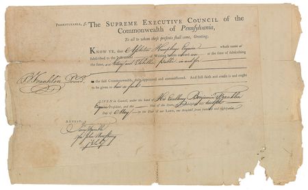 Lot #171 Benjamin Franklin: Boldly signed 1786 appointment - Image 1