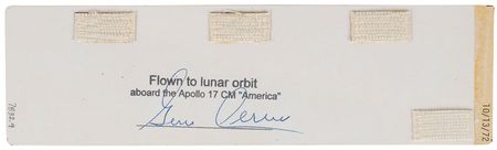 Lot #317 Gene Cernan: Cernan-certified quintet of lunar flown cue cards - Image 3