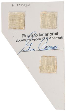 Lot #317 Gene Cernan: Cernan-certified quintet of lunar flown cue cards - Image 6