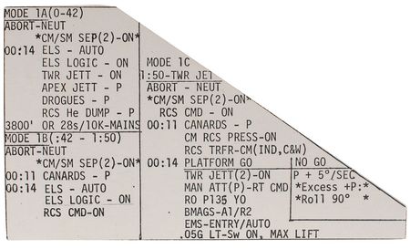 Lot #317 Gene Cernan: Cernan-certified quintet of lunar flown cue cards - Image 7