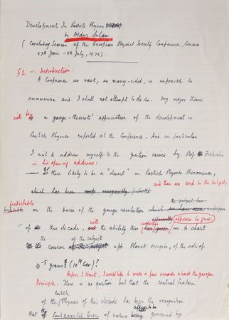 Lot #18 Abdus Salam Handwritten Manuscript - Image 1