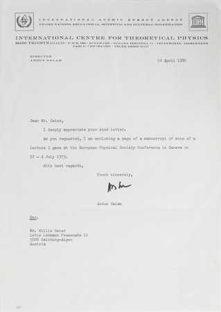 Lot #18 Abdus Salam Handwritten Manuscript - Image 2