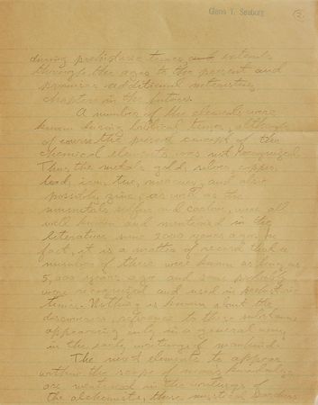 Lot #8 Glenn Seaborg Handwritten Manuscript - Image 2