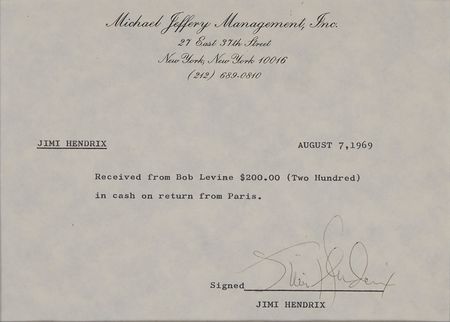 Lot #577 Jimi Hendrix: A week before Woodstockâ??Hendrix returns from Paris - Image 3