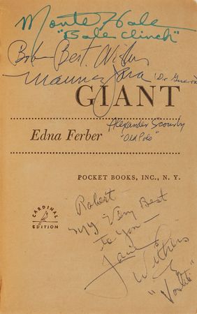 Lot #667 Giant: Dean, Taylor, Hudson, and others sign the classic Ferber novel - Image 8