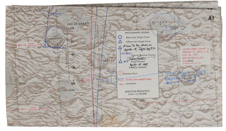 Lot #54 Dave Scottâ??s Apollo 15 Lunar Orbit-Flown Photography Chart: CDR Scottâ??s amazing 14-foot long lunar photography chart - Image 3