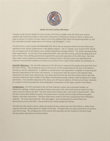 Lot #53 Dave Scottâ??s Apollo 15 Lunar Surface-Used Drill Chuck: Essential drill chuck used in each of Apollo 15â??s historic lunar EVAs - Image 5