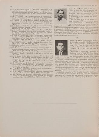 Lot #60 Vint Cerf and Bob Kahn 1974 Internet Paper: Cerf and Kahn?s landmark paper??A protocol that supports the sharing of resources that exist in different packet switching networks? - Image 3