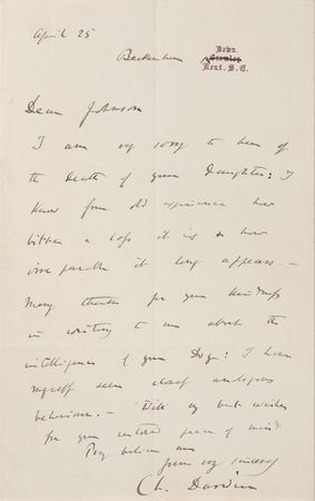 Lot #23 Charles Darwin: Darwin responds to a