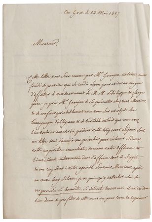 Lot #36 Nicephore Niepce: Excessively rare 1827 letter by the inventor of photography - Image 1