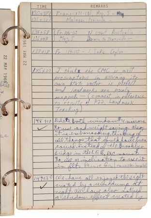 Lot #314 Apollo 7: Apollo 7 in-flight log book annotated by entire mission crew - Image 2
