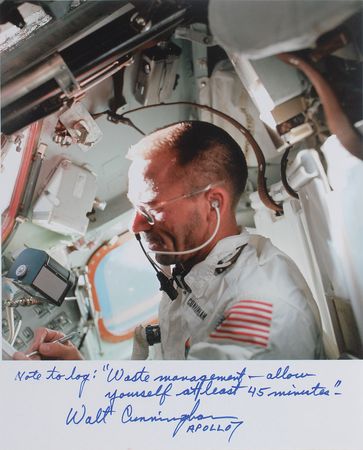 Lot #314 Apollo 7: Apollo 7 in-flight log book annotated by entire mission crew - Image 6