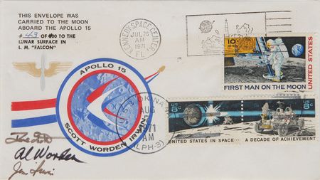 Lot #52 Dave Scottâ??s Apollo 15 Lunar Surface-Flown Sieger Cover: 
