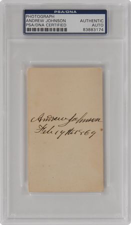 Lot #89 Andrew Johnson: Boldly signed carte-de-visite of the 17th president - Image 1