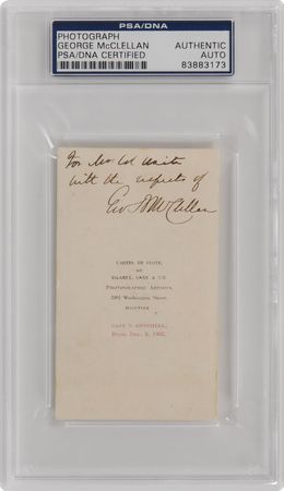 Lot #283 George B. McClellan Signed Photograph - Image 1