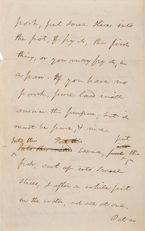 Lot #180 Daniel Webster: Webster sends his cook a recipe for ?Chowder? - Image 2