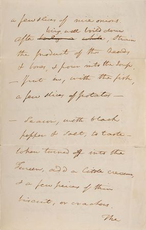 Lot #180 Daniel Webster: Webster sends his cook a recipe for ?Chowder? - Image 3