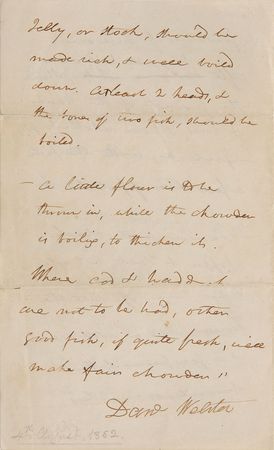 Lot #180 Daniel Webster: Webster sends his cook a recipe for ?Chowder? - Image 4