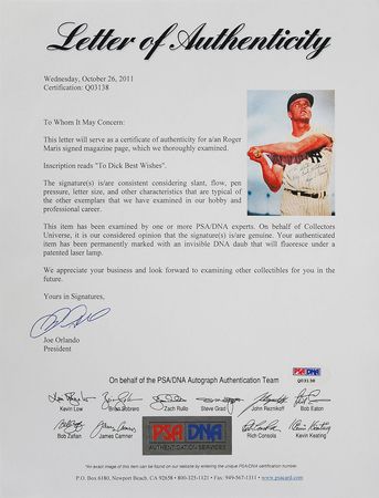 Lot #813 Roger Maris Signed Photograph - Image 3