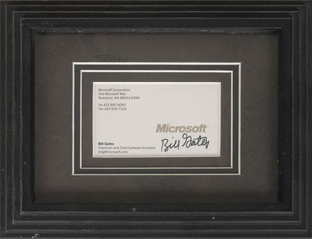 Lot #62. Bill Gates Business Card