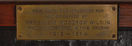 Lot #108 Woodrow Wilson: President Wilson?s reserved church pew from 1913?1914 - Image 2
