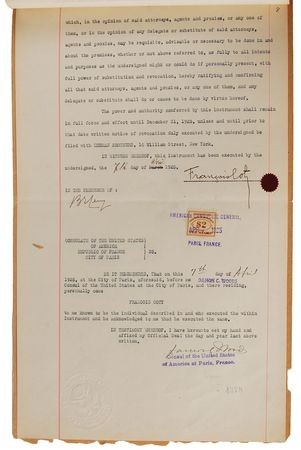 Lot #248 Francois Coty Signed Document - Image 1