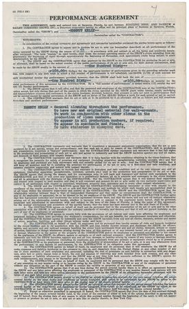 Lot #735 Emmett Kelly, Sr: Emmet Kelly?s Ringling Bros. contract - Image 2