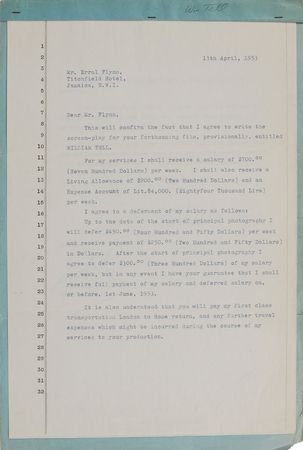 Lot #719 Errol Flynn Signed Document - Image 1