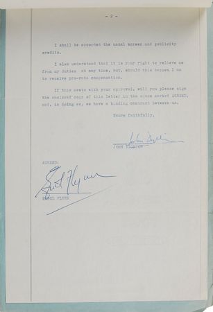Lot #719 Errol Flynn Signed Document - Image 2