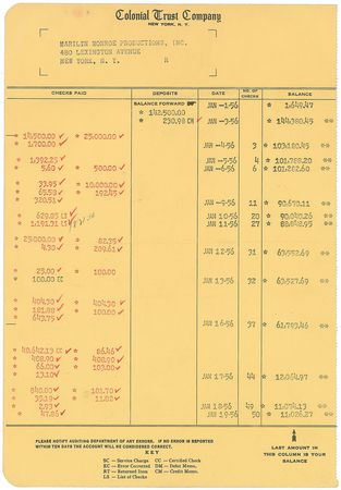 Lot #748 Marilyn Monroe: Milton Greene Check - Image 2
