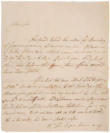 Lot #275 John Byng: Rare handwritten letter from the future admiral of the Royal Navy - Image 1