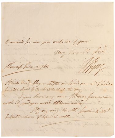 Lot #275 John Byng: Rare handwritten letter from the future admiral of the Royal Navy - Image 2