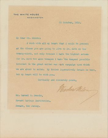 Lot #132 Woodrow Wilson Typed Letter Signed - Image 1