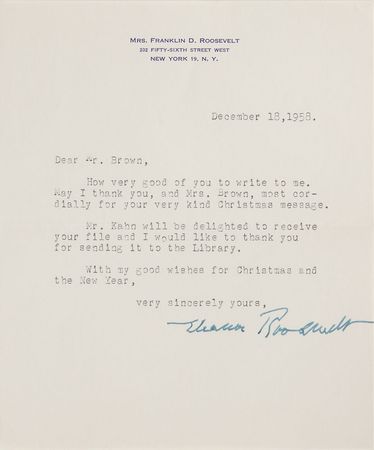 Lot #137 Eleanor Roosevelt Typed Letters Signed - Image 1