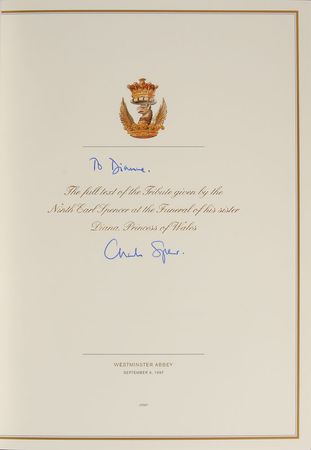 Lot #260 Princess Diana: Earl Charles Spencer Book - Image 1
