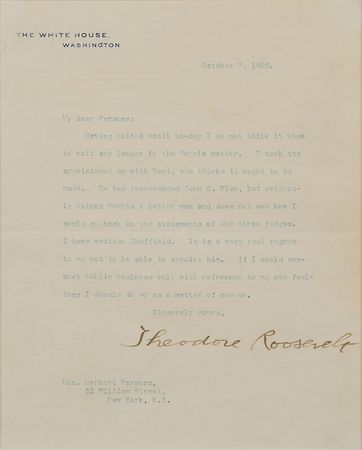 Lot #103 Theodore Roosevelt Typed Letter Signed - Image 1