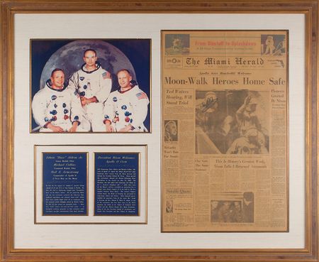 Lot #316 Apollo 11: Fully signed day-after-splashdown newspaper - Image 1